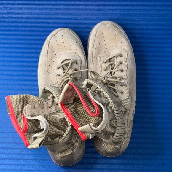 Size 13- Men’s Nike Special Force AF1 Khaki Sneaker Boots RARE 864024-205 - Picture 5 of 8